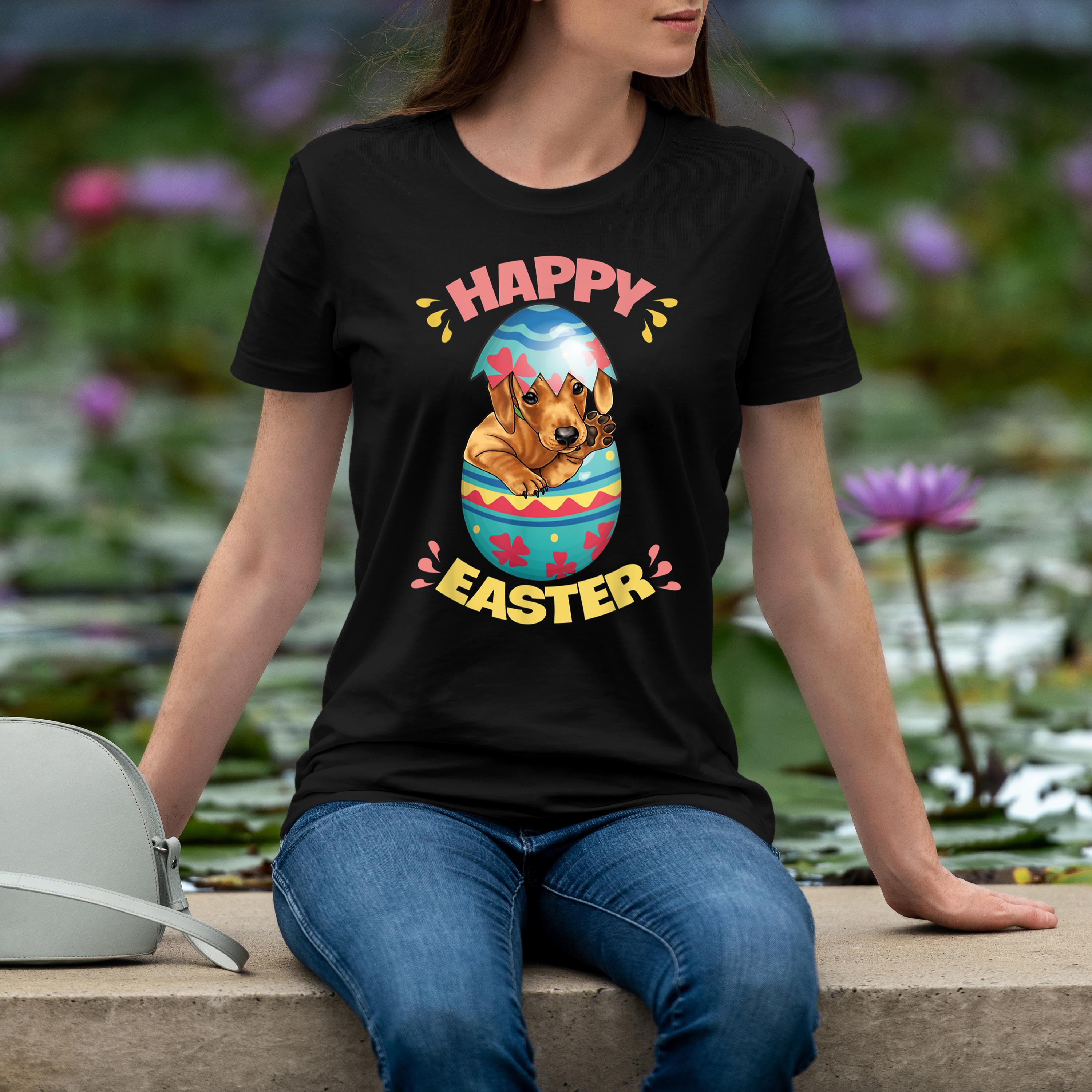 Happy Easter Dachshund In Egg Easter Day Shirt 